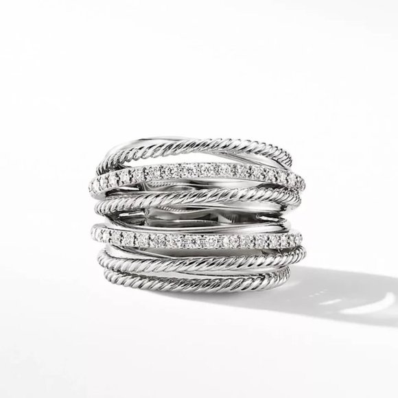 New 925 Sterling Silver Diamond Halo Ring - Picture 4 of 5